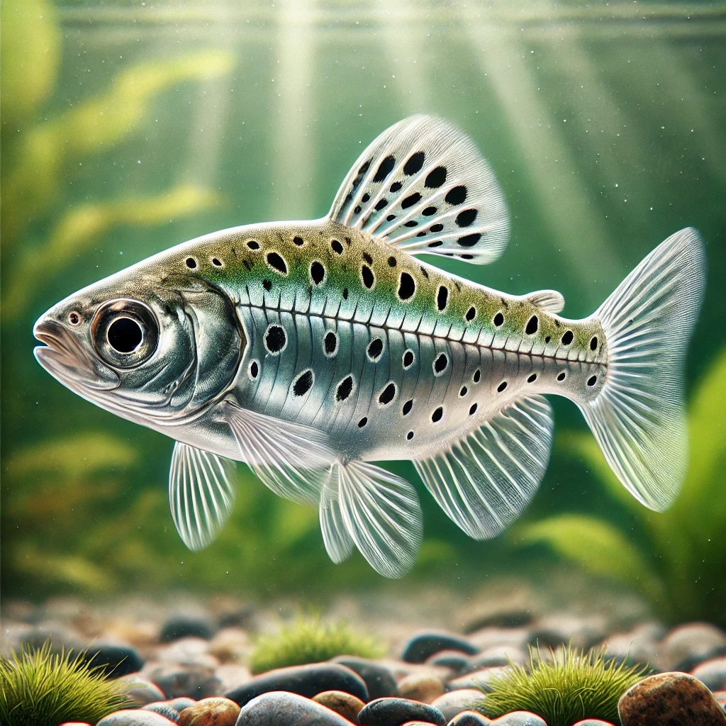 Chilodus punctatus (С главата надолу)