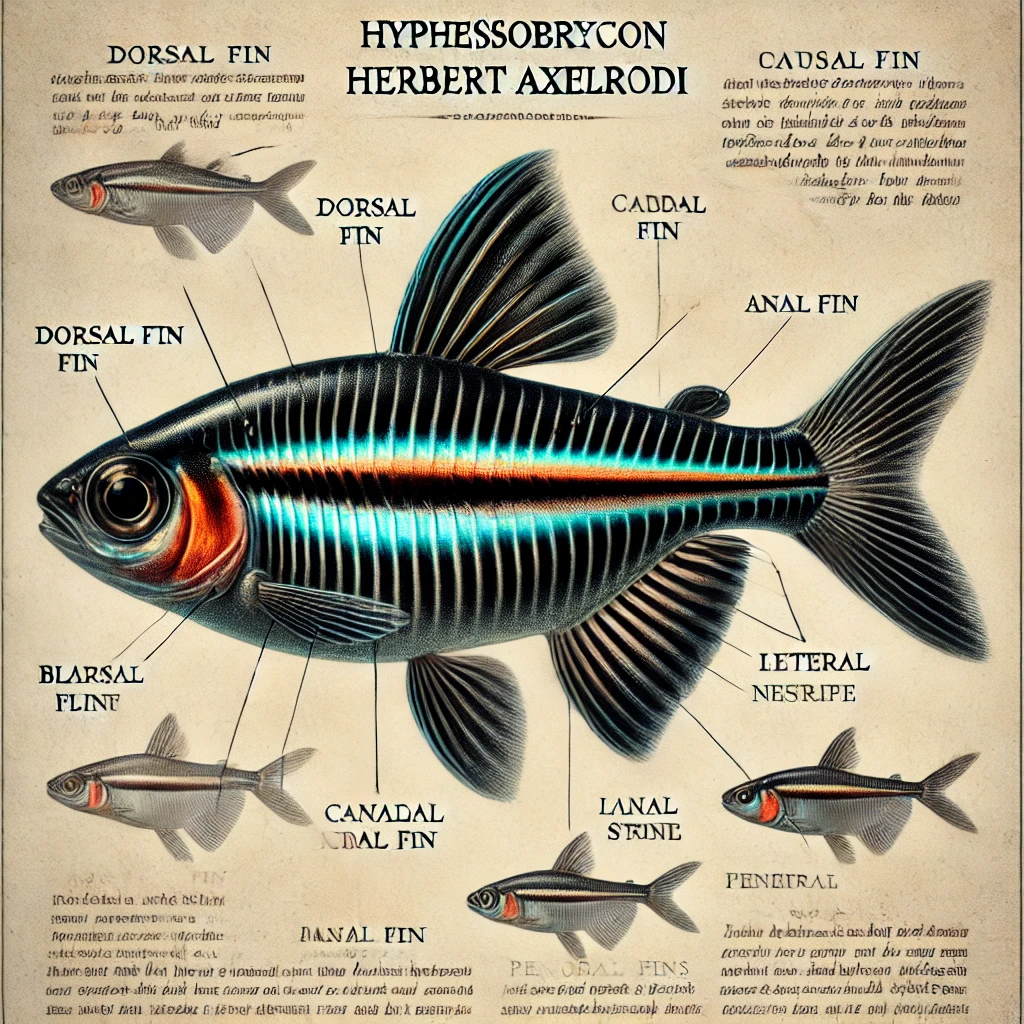Hyphessobrycon herbertaxelrodi Черно неон