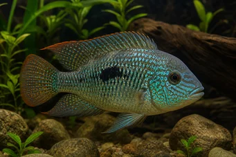 Aequidens rivulatus (Бяла лента acara)
