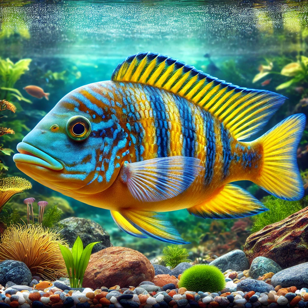 Pseudotropheus tropheops Жълто